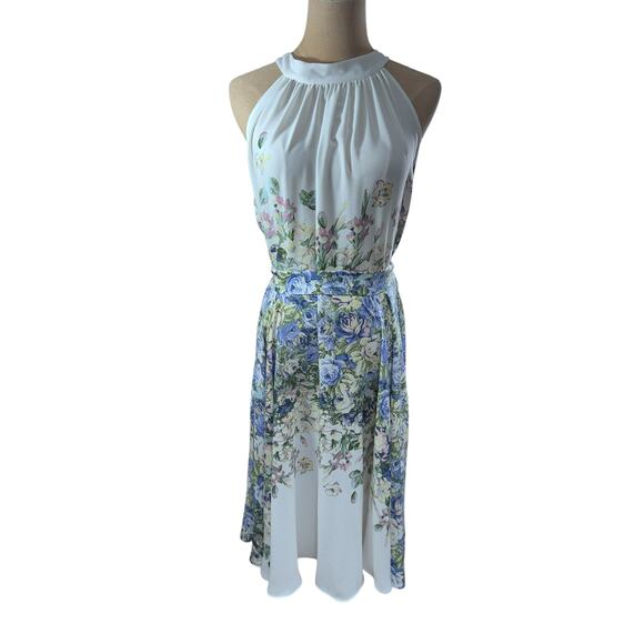 "DN DESIGNS" Stunning Floral Flowing Dress SZ 16 Marilyn Monroe Artsy Whimsical - Picture 3 of 12